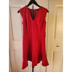 Vince Camuto Womens Red Fit & Flare Dress Size 4